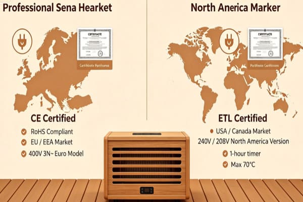 Harvia sauna heater certification labels