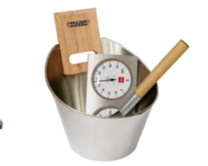Sauna Bucket Set (Silver/Black)