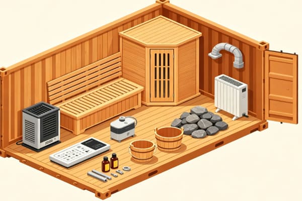 sauna cabin heater controller accessories in one container