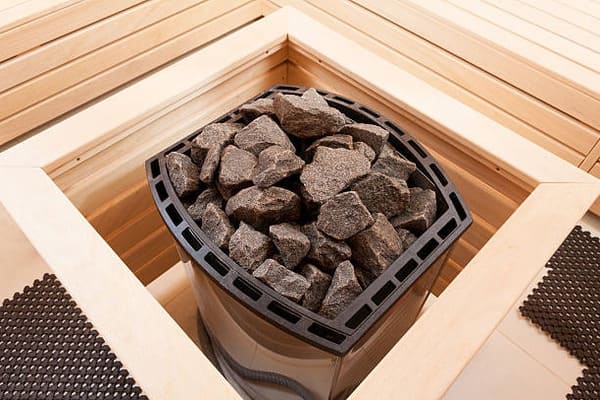 Commercial sauna rock heater with a large stone capacity
