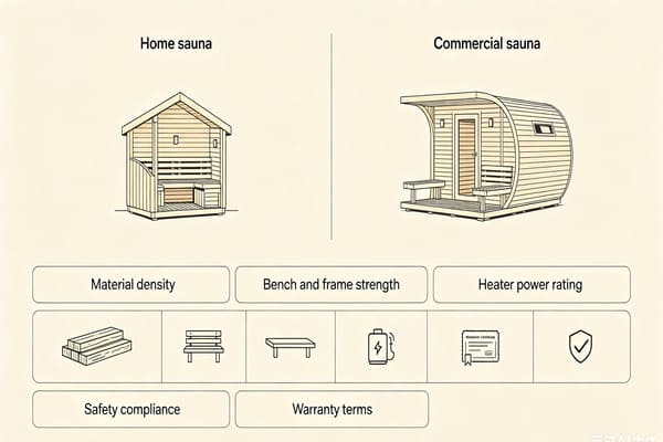 home vs commercial sauna spec comparison