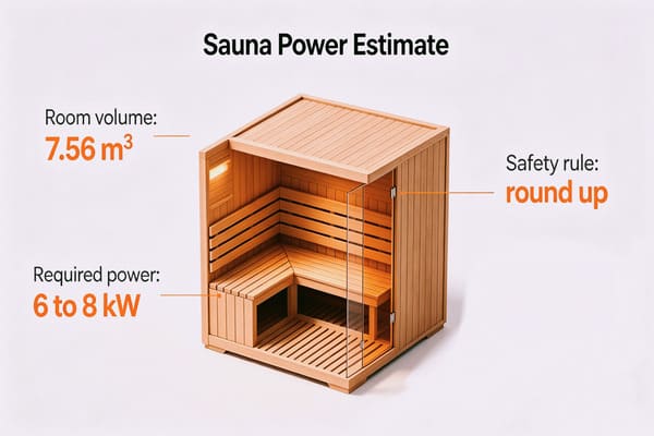 sauna room volume formula