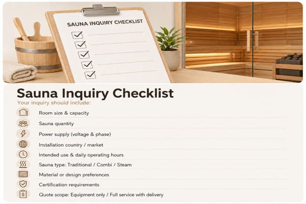 commercial sauna RFQ checklist for buyers