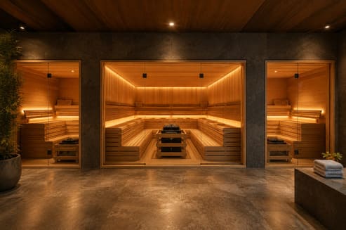 commercial sauna layouts one large sauna versus two smaller rooms comparison