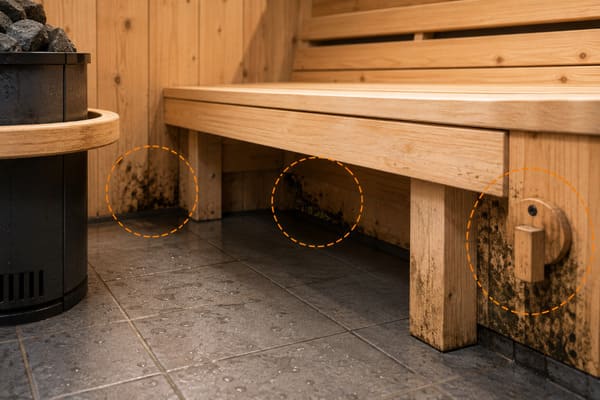 preventing mould bacteria and odour in a commercial sauna