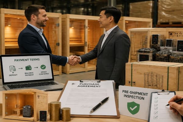 wholesale sauna payment terms and pre-shipment inspection