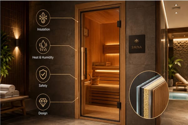 sauna door buyer's guide glass wooden and aluminum frame options