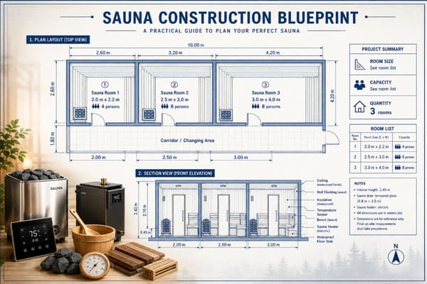 sauna room dimensions to include in an RFQ