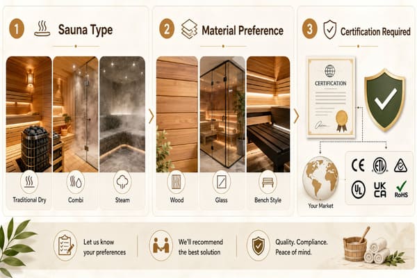 sauna type materials and certification for an RFQ