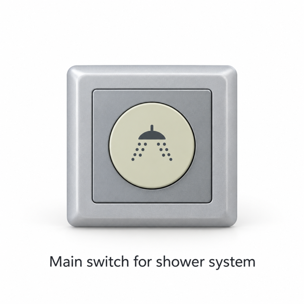 Main switch for shower system