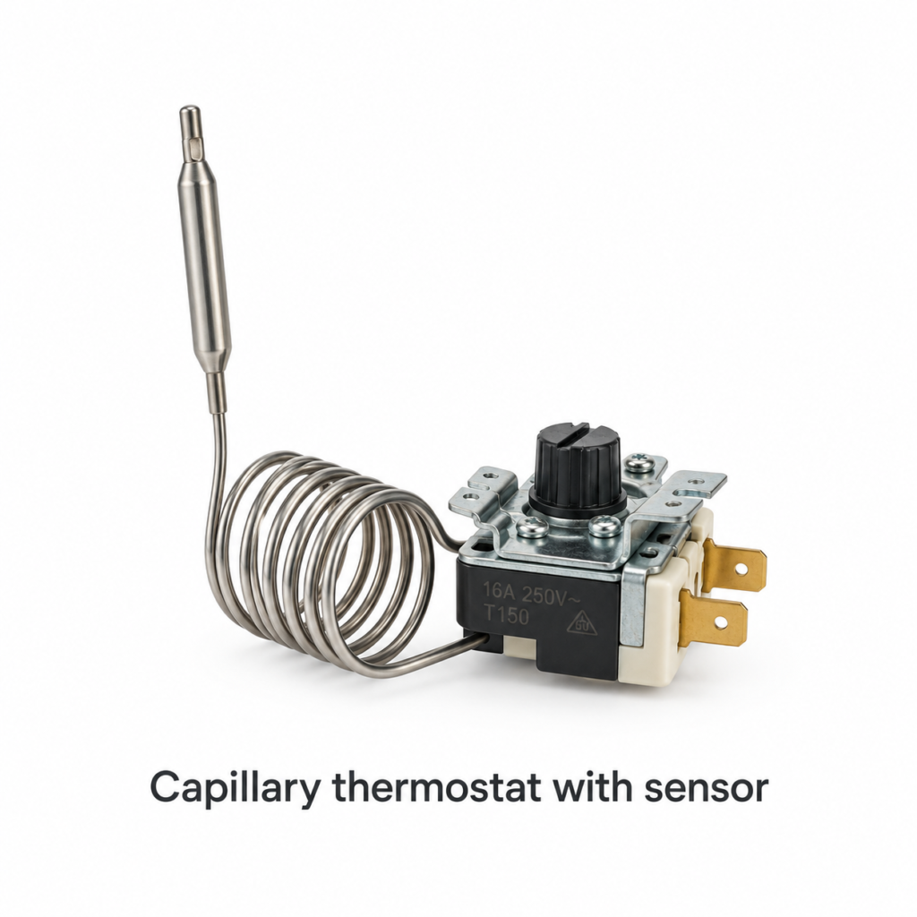 Capillary thermostat with sensor