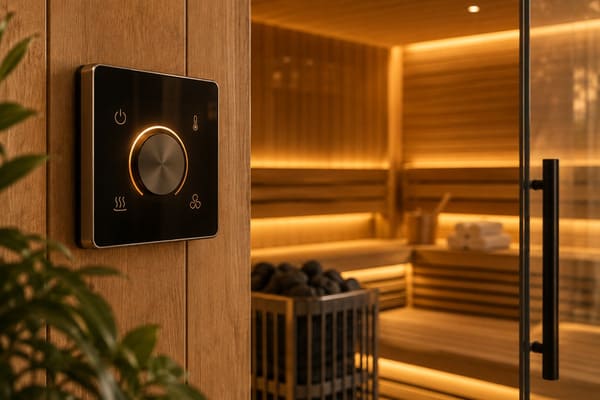 Commercial sauna room with a smart control system